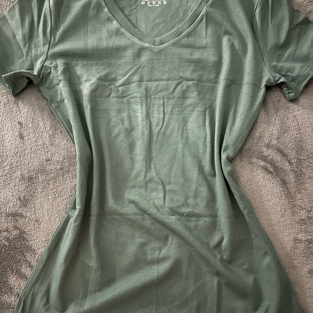 Women's V-Neck Green Top